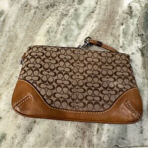 Coach brown wristlet